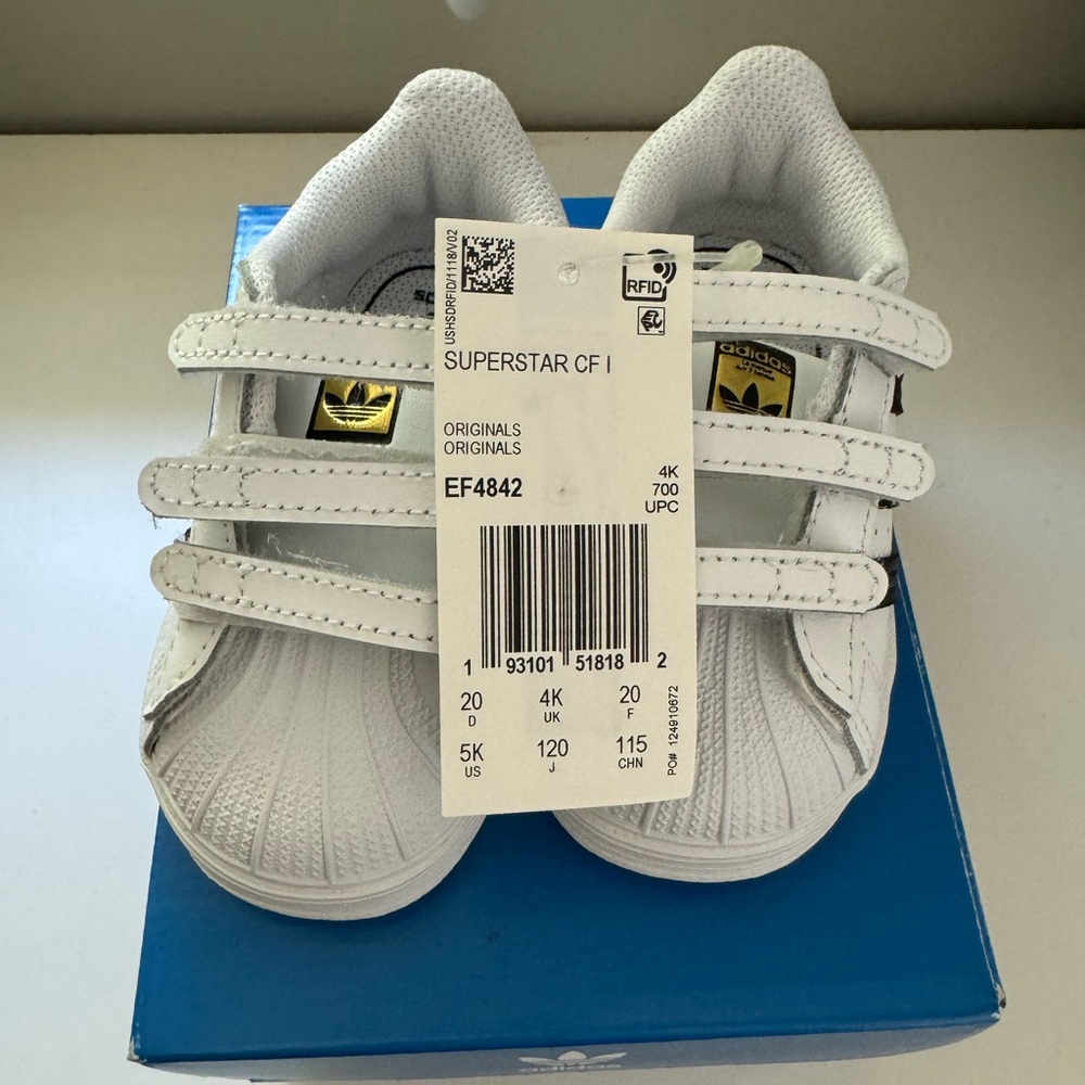 Adidas superstar sneakers toddler size 5k.  Brand new.